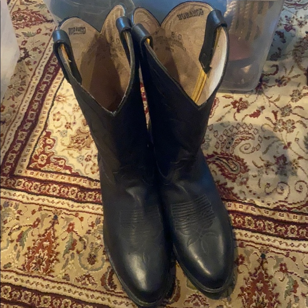 Durango men’s 8 western cowboy black leather boots